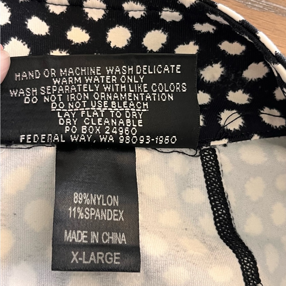 Christine Alexander Black & White Swirling Dot Pebble Print Zip Jacket Size XL - Picture 9 of 13